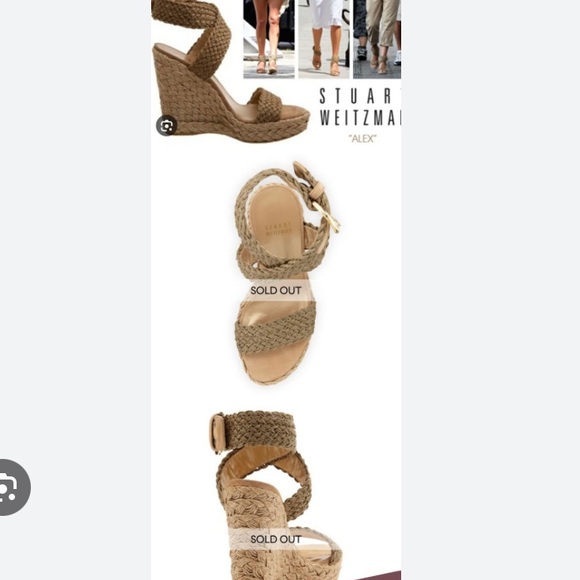 Stuart Weitztman Alex Crochet Ankle Strap Wedge Sandal Espadrille Swamp size 11 - Picture 4 of 12